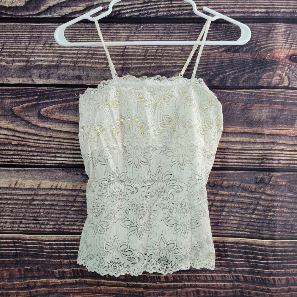 White No Boundaries sequin top Juniors S 3/5